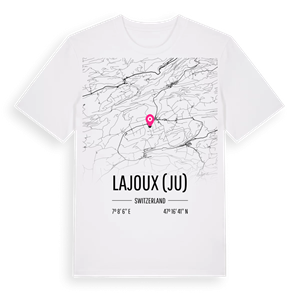 Lajoux (JU) karta t-shirt – ekologisk bomull t-shirt från Pinshirt