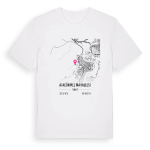 Atadönmez Mahallesi karta t-shirt – ekologisk bomull t-shirt från Pinshirt