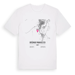 Doğanay Mahallesi karta t-shirt – ekologisk bomull t-shirt från Pinshirt