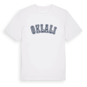 Oklalı college t-shirt – ekologisk bomull t-shirt från Pinshirt