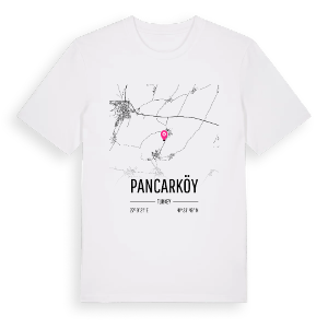 Pancarköy karta t-shirt – ekologisk bomull t-shirt från Pinshirt
