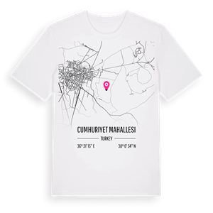 Cumhuriyet Mahallesi karta t-shirt – ekologisk bomull t-shirt från Pinshirt