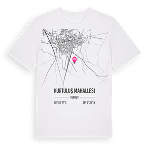 Kurtuluş Mahallesi karta t-shirt – ekologisk bomull t-shirt från Pinshirt