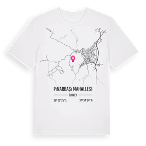 Pınarbaşı Mahallesi karta t-shirt – ekologisk bomull t-shirt från Pinshirt