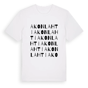 Akonlahti ordlek t-shirt – ekologisk bomull t-shirt från Pinshirt