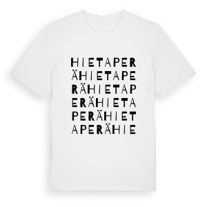 Hietaperä ordlek t-shirt – ekologisk bomull t-shirt från Pinshirt