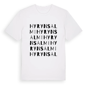 Hyrynsalmi ordlek t-shirt – ekologisk bomull t-shirt från Pinshirt