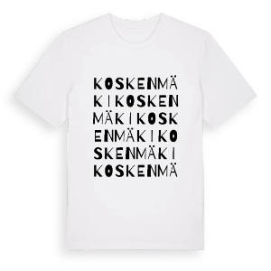Koskenmäki ordlek t-shirt – ekologisk bomull t-shirt från Pinshirt
