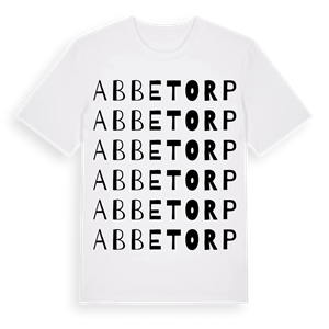 Abbetorp ordlek t-shirt – ekologisk bomull t-shirt från Pinshirt