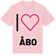Pink Cotton t-shirt med Jag älskar Åbo t-shirt stort tryck