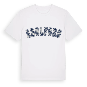 Adolfsro college t-shirt – ekologisk bomull t-shirt från Pinshirt