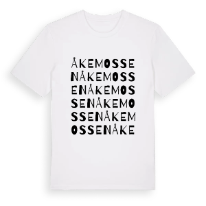 Åkemossen ordlek t-shirt – ekologisk bomull t-shirt från Pinshirt