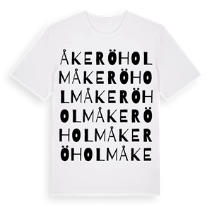 Åkeröholm ordlek t-shirt – ekologisk bomull t-shirt från Pinshirt