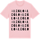 Pink Cotton t-shirt med Aleglo ordlek t-shirt