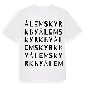 Ålems kyrkby ordlek t-shirt – ekologisk bomull t-shirt från Pinshirt
