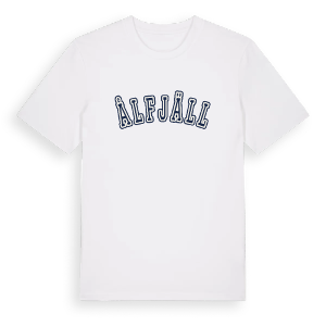 Ålfjäll college t-shirt – ekologisk bomull t-shirt från Pinshirt