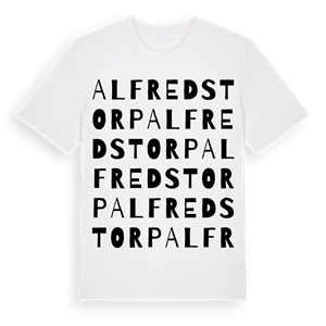 Alfredstorp ordlek t-shirt – ekologisk bomull t-shirt från Pinshirt