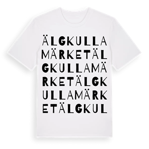 Älgkullamärket ordlek t-shirt – ekologisk bomull t-shirt från Pinshirt