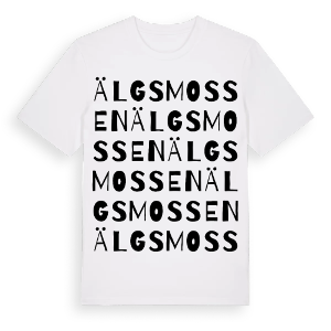 Älgsmossen ordlek t-shirt – ekologisk bomull t-shirt från Pinshirt