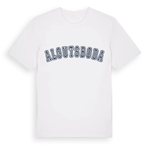 Algutsboda college t-shirt – ekologisk bomull t-shirt från Pinshirt