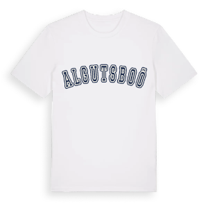 Algutsboö college t-shirt – ekologisk bomull t-shirt från Pinshirt