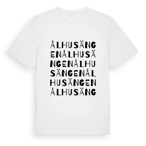 Ålhusängen ordlek t-shirt – ekologisk bomull t-shirt från Pinshirt