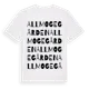 White t-shirt med Allmogegården ordlek t-shirt