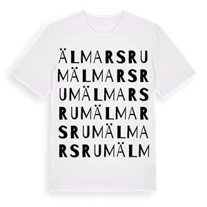 Älmarsrum ordlek t-shirt – ekologisk bomull t-shirt från Pinshirt