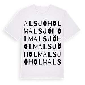 Alsjöholm ordlek t-shirt – ekologisk bomull t-shirt från Pinshirt