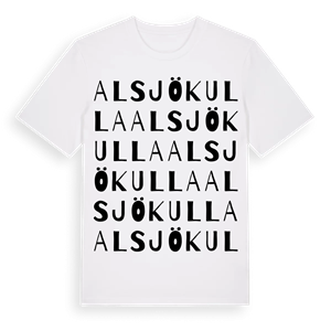 Alsjökulla ordlek t-shirt – ekologisk bomull t-shirt från Pinshirt