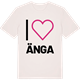 Vintage White t-shirt med Jag älskar Änga t-shirt stort tryck