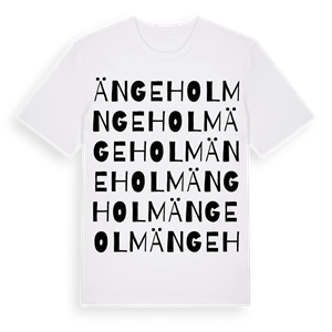 Ängeholm ordlek t-shirt – ekologisk bomull t-shirt från Pinshirt