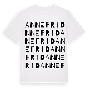 Annefrid ordlek t-shirt – ekologisk bomull t-shirt från Pinshirt