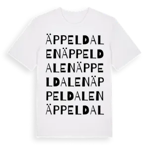 Äppeldalen ordlek t-shirt – ekologisk bomull t-shirt från Pinshirt