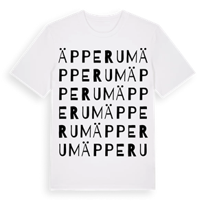 Äpperum ordlek t-shirt – ekologisk bomull t-shirt från Pinshirt