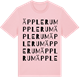 Pink Cotton t-shirt med Äpplerum ordlek t-shirt