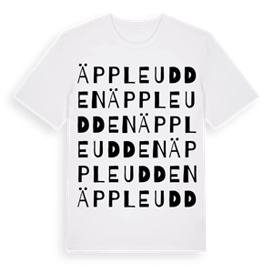 Äppleudden ordlek t-shirt – ekologisk bomull t-shirt från Pinshirt