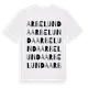 White t-shirt med Arbelunda ordlek t-shirt