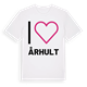 White t-shirt med Jag älskar Århult t-shirt stort tryck