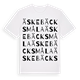 White t-shirt med Äskebäcksmåla ordlek t-shirt