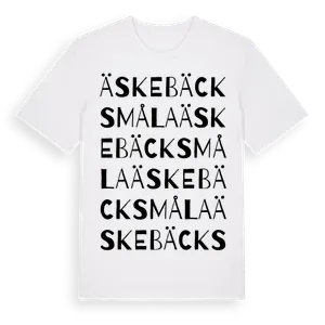 Äskebäcksmåla ordlek t-shirt – ekologisk bomull t-shirt från Pinshirt