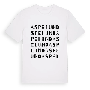 Aspelund ordlek t-shirt – ekologisk bomull t-shirt från Pinshirt