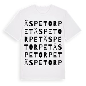 Äspetorpet ordlek t-shirt – ekologisk bomull t-shirt från Pinshirt