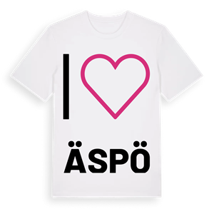 Jag älskar Äspö t-shirt stort tryck – ekologisk bomull t-shirt från Pinshirt