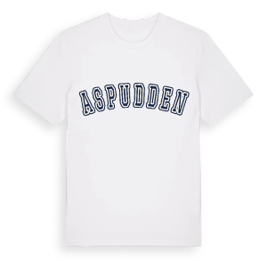 Aspudden college t-shirt – ekologisk bomull t-shirt från Pinshirt
