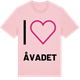 Pink Cotton t-shirt med Jag älskar Åvadet t-shirt stort tryck