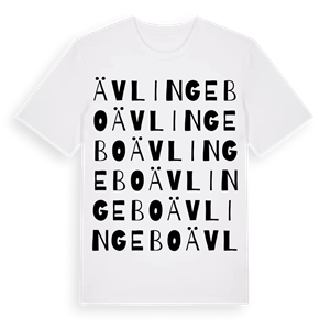 Ävlingebo ordlek t-shirt – ekologisk bomull t-shirt från Pinshirt