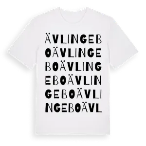 Ävlingebo ordlek t-shirt – ekologisk bomull t-shirt från Pinshirt