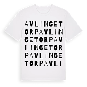Avlingetorp ordlek t-shirt – ekologisk bomull t-shirt från Pinshirt