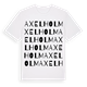 White t-shirt med Axelholm ordlek t-shirt